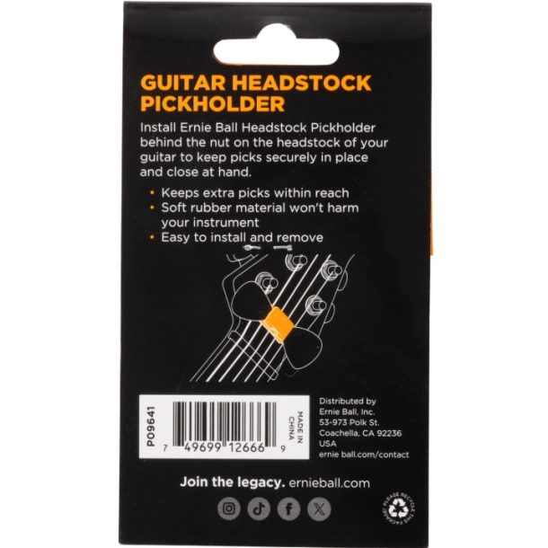Ernie Ball 9641 Pickholder Headstock